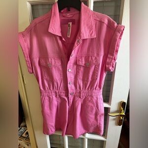 Blank NYC Pink Button-Up Romper